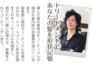 トリートメンテであなたの髪を形状記憶